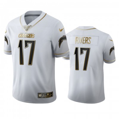 Los Angeles Los Angeles Chargers #17 Philip Rivers Men's Nike White Golden Edition Vapor Limited NFL 100 Jersey Men's
